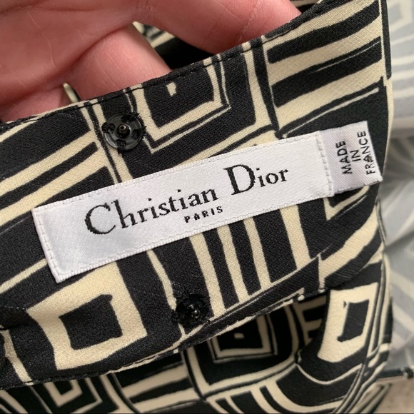 SOLD‼️ Christian Dior 100% Silk Geometric Palazzo Pant Sleeveless Jumpsuit - Picture 7 of 14